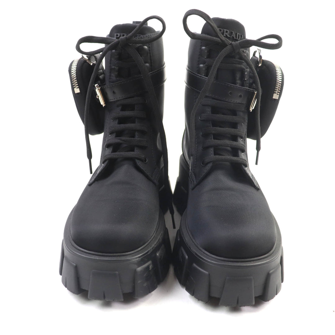 Great PRADA short boots monolith black ー Women 35.5 1T549M