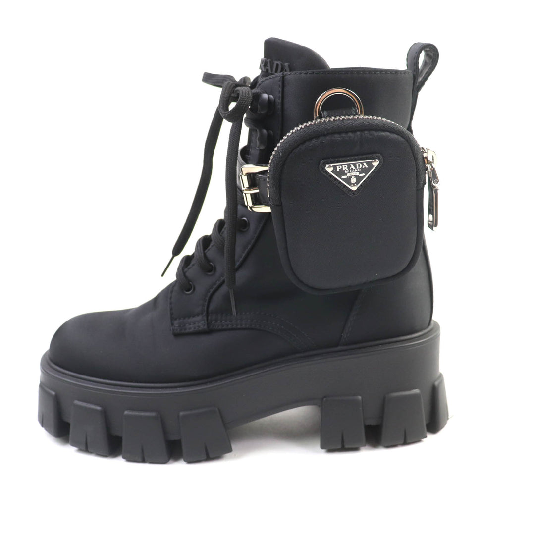 Great PRADA short boots monolith black ー Women 35.5 1T549M