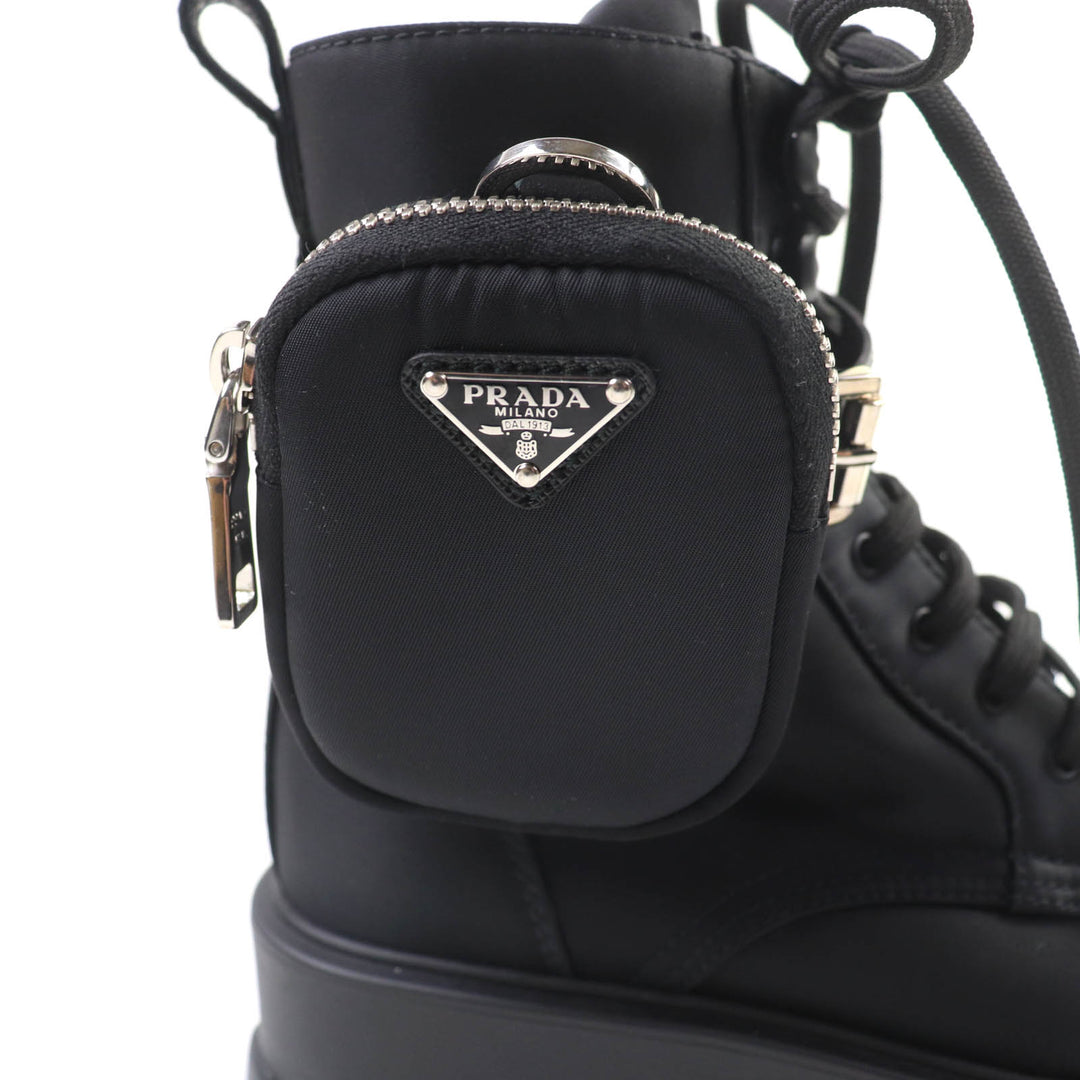 Great PRADA short boots monolith black ー Women 35.5 1T549M