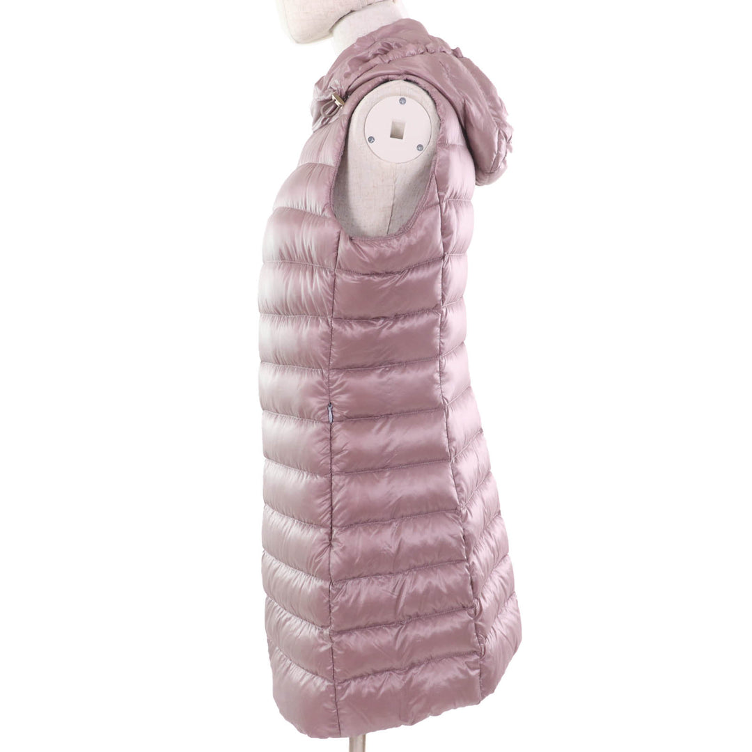 Great Herno Down vest Zip-up Hooded Long Length Light purple Nylon Women 44
