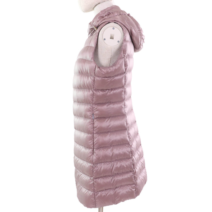 Great Herno Down vest Zip-up Hooded Long Length Light purple Nylon Women 44