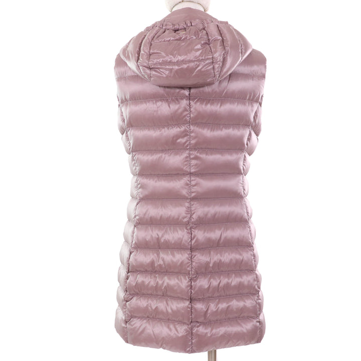 Great Herno Down vest Zip-up Hooded Long Length Light purple Nylon Women 44