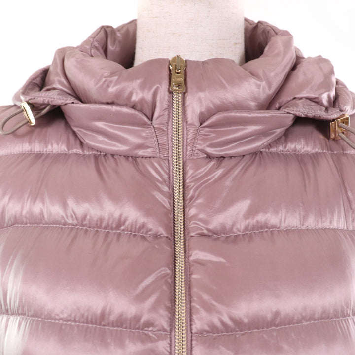 Great Herno Down vest Zip-up Hooded Long Length Light purple Nylon Women 44