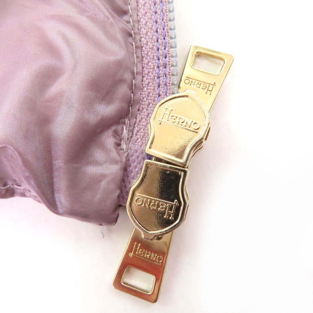 Great Herno Down vest Zip-up Hooded Long Length Light purple Nylon Women 44
