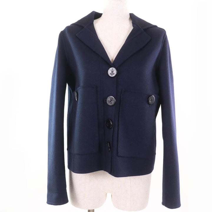 Christian Dior Jacket sailor collar Navy wool Women 40 2R0C48X1116