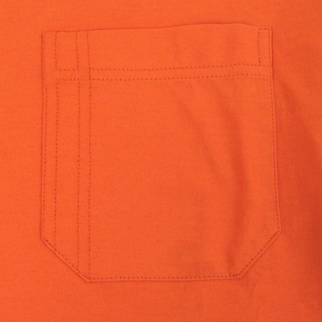 Pristine HERMES Short sleeve T-shirt H logo embroidery pocket Orange cotton