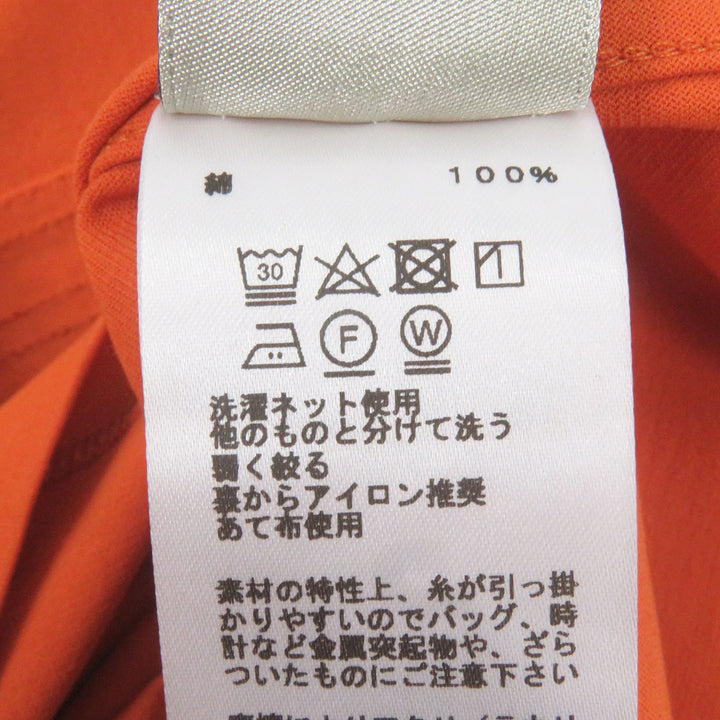 Pristine HERMES Short sleeve T-shirt H logo embroidery pocket Orange cotton