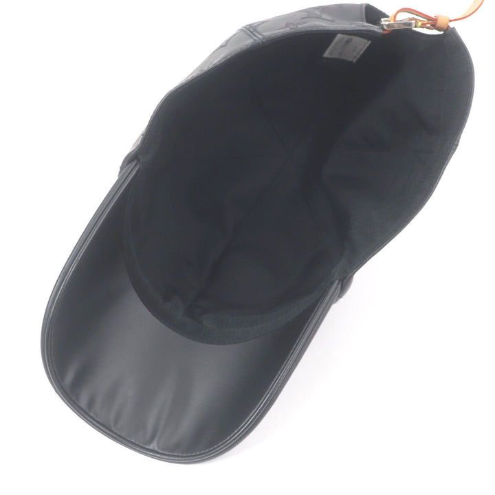 Great LOUIS VUITTON cap Cap Monogram Shadow All Leather Baseball black Cowhide