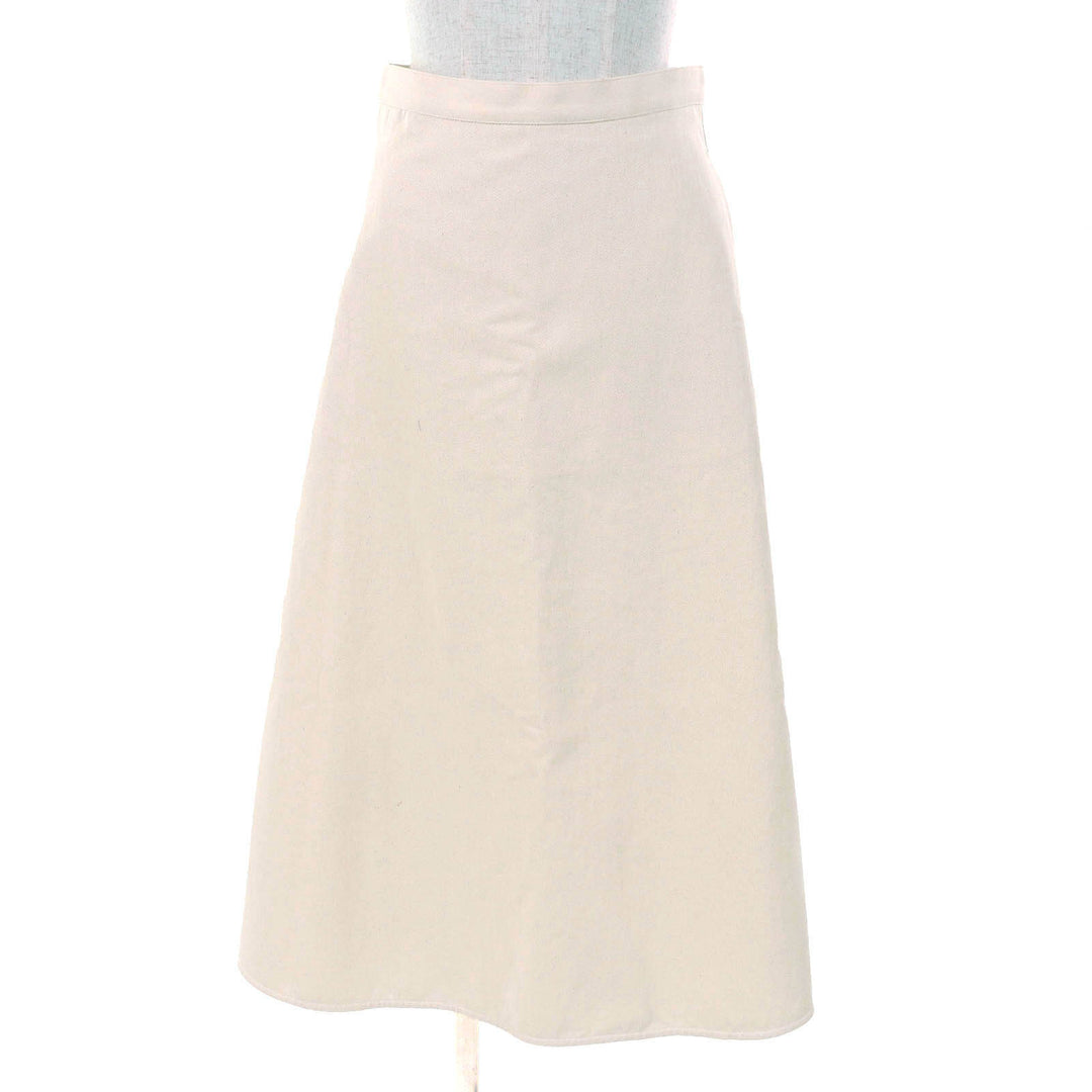 Excellent MONCLER flare skirt SKIRT Logo Back Zip Long Ivory cotton Women 38 I10932D00016