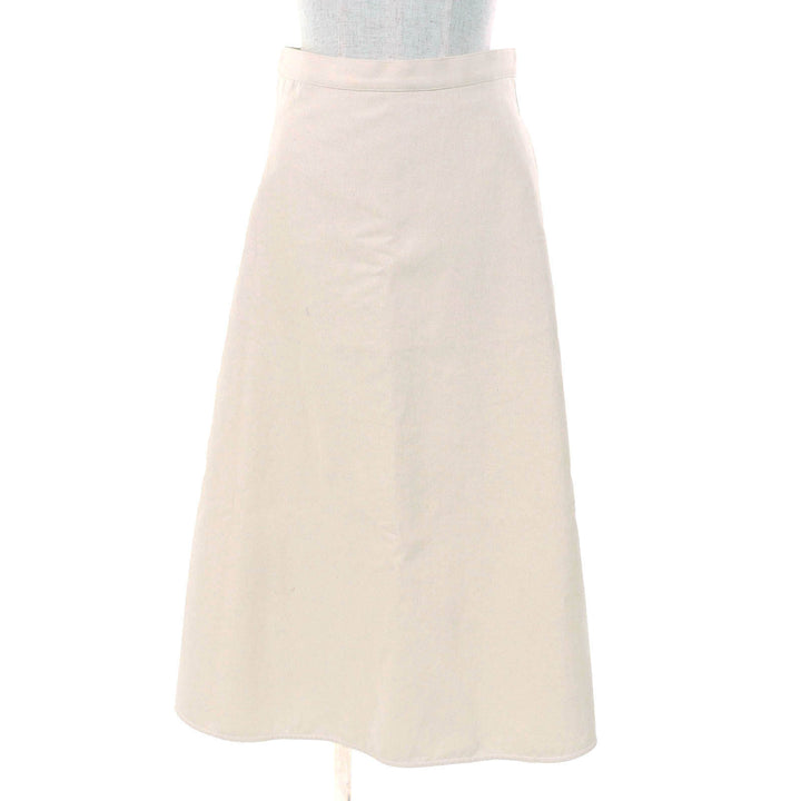 Excellent MONCLER flare skirt SKIRT Logo Back Zip Long Ivory cotton Women 38 I10932D00016