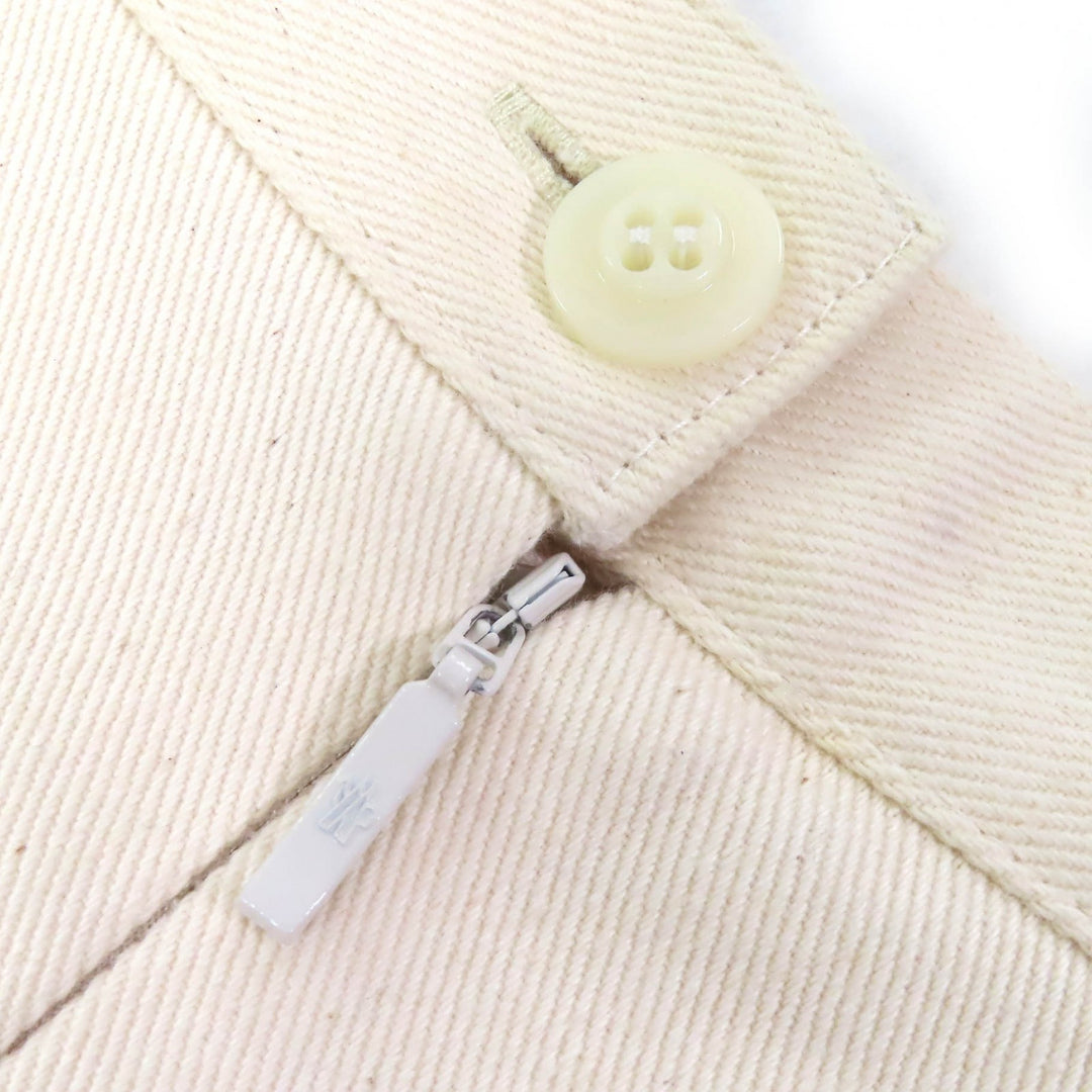 Excellent MONCLER flare skirt SKIRT Logo Back Zip Long Ivory cotton Women 38 I10932D00016