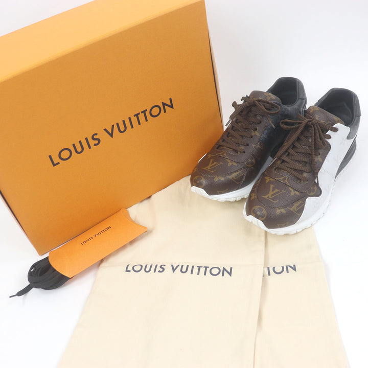 Excellent LOUIS VUITTON Low cut sneakers LV Runaway Line White brown black leather mens 7