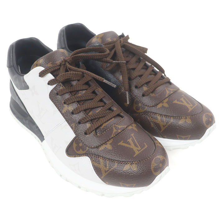 Excellent LOUIS VUITTON Low cut sneakers LV Runaway Line White brown black leather mens 7