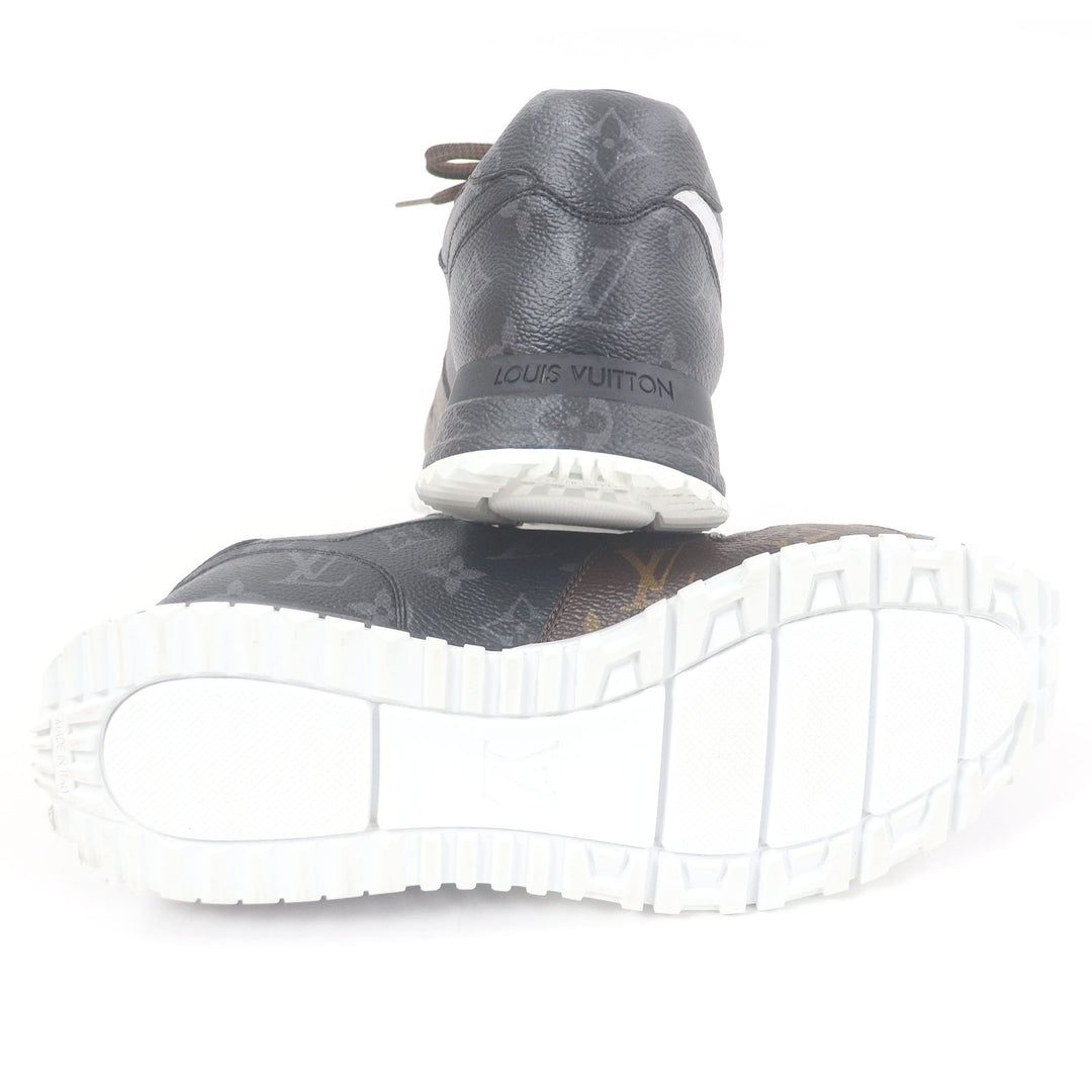 Excellent LOUIS VUITTON Low cut sneakers LV Runaway Line White brown black leather mens 7