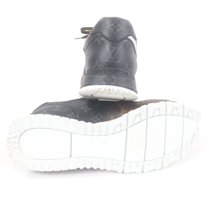 Excellent LOUIS VUITTON Low cut sneakers LV Runaway Line White brown black leather mens 7