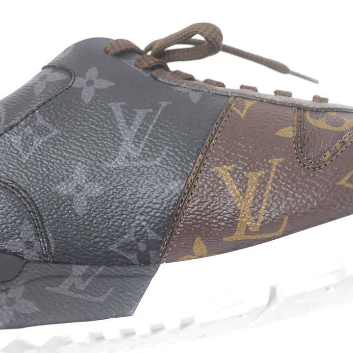 Excellent LOUIS VUITTON Low cut sneakers LV Runaway Line White brown black leather mens 7