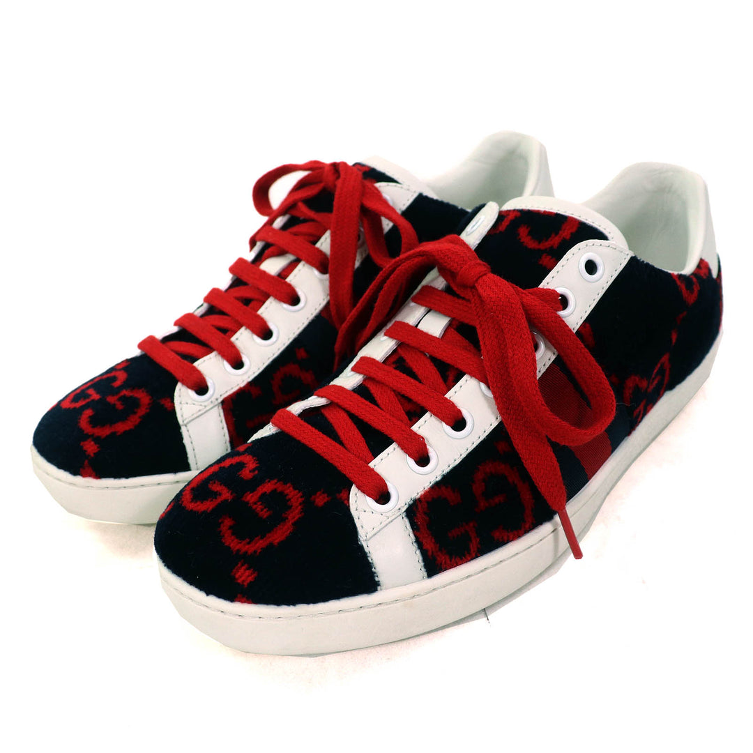 Great GUCCI Low cut sneakers Terry cloth GG pattern pile fabric with 36.5 431910