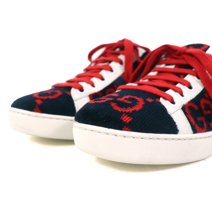 Great GUCCI Low cut sneakers Terry cloth GG pattern pile fabric with 36.5 431910