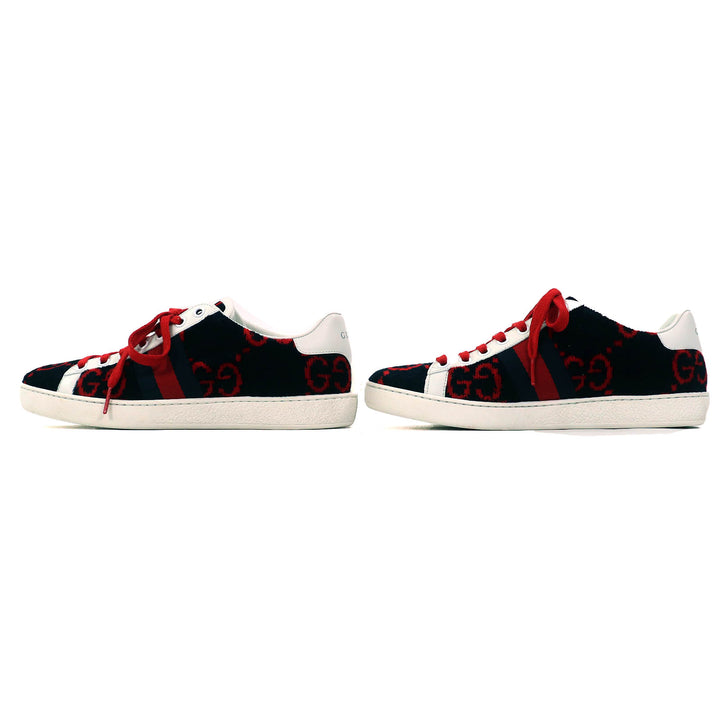 Great GUCCI Low cut sneakers Terry cloth GG pattern pile fabric with 36.5 431910