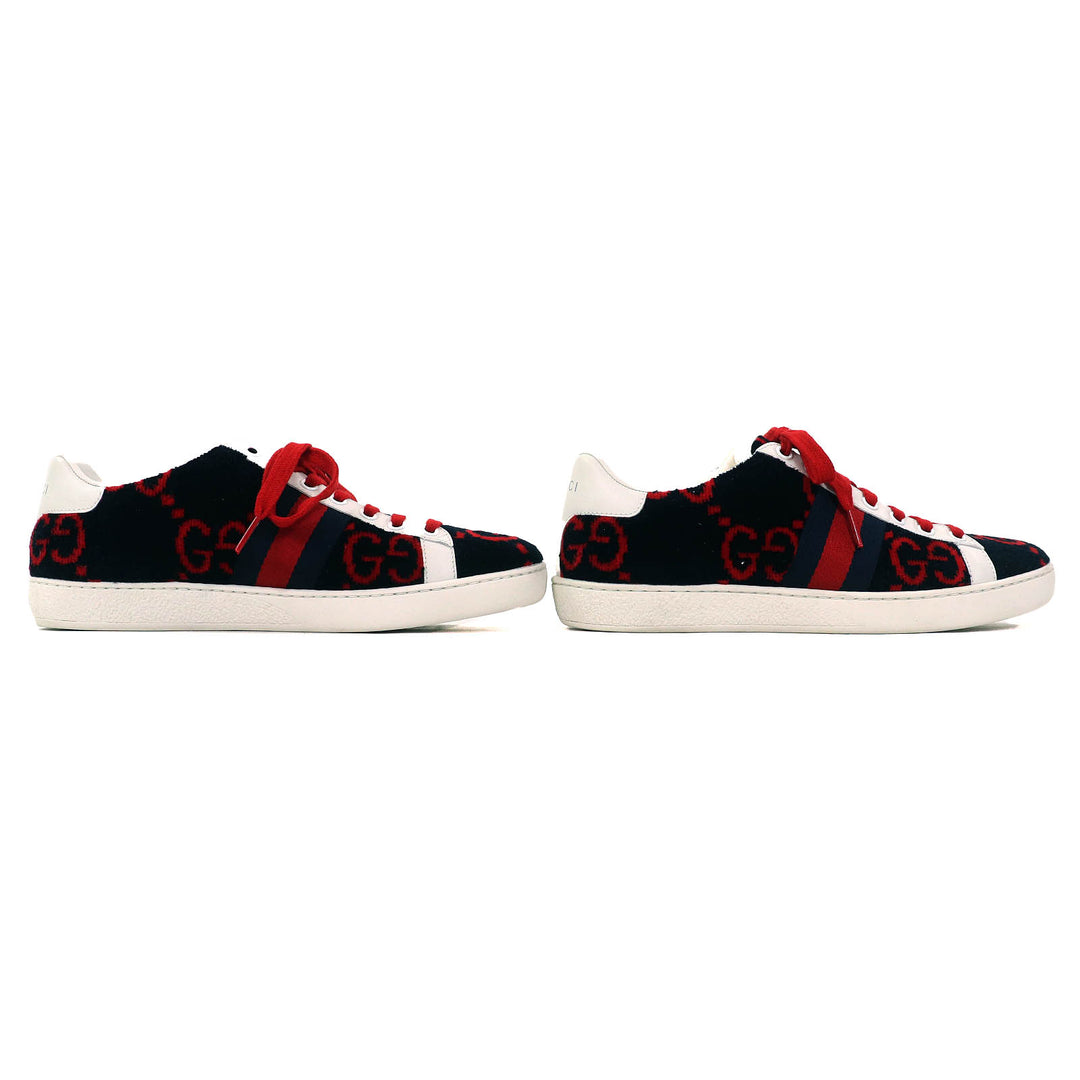 Great GUCCI Low cut sneakers Terry cloth GG pattern pile fabric with 36.5 431910