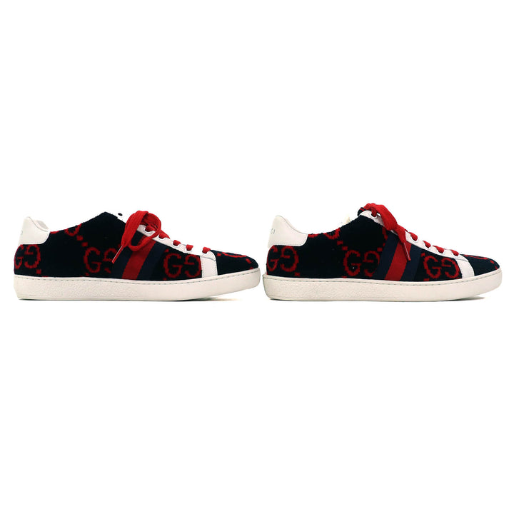Great GUCCI Low cut sneakers Terry cloth GG pattern pile fabric with 36.5 431910