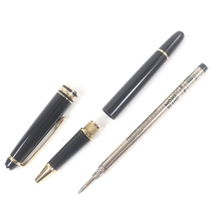 Very Good MONTBLANC Ballpoint pen Meisterstck Classic Cap type Black gold mens