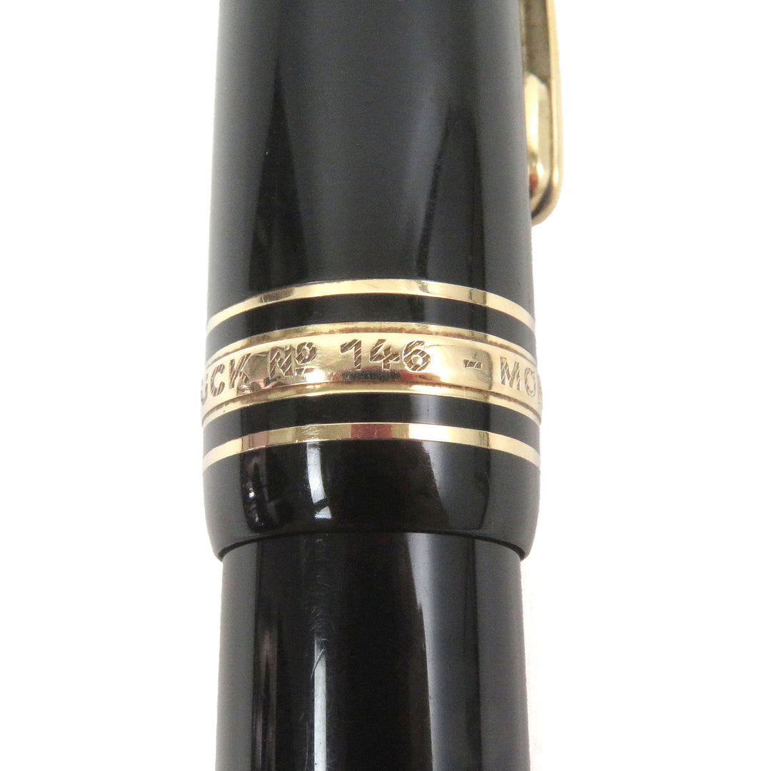 Very Good MONTBLANC fountain pen Meisterstck 146 Cap type Black gold mens