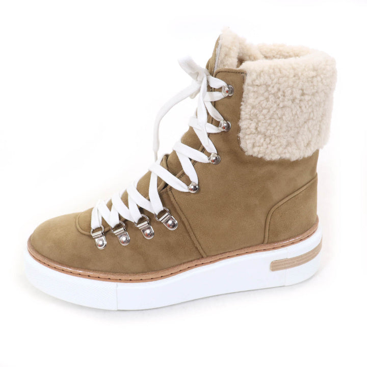 Pristine HERMES High cut sneakers Flocon Brown Suede leather Women 37.5