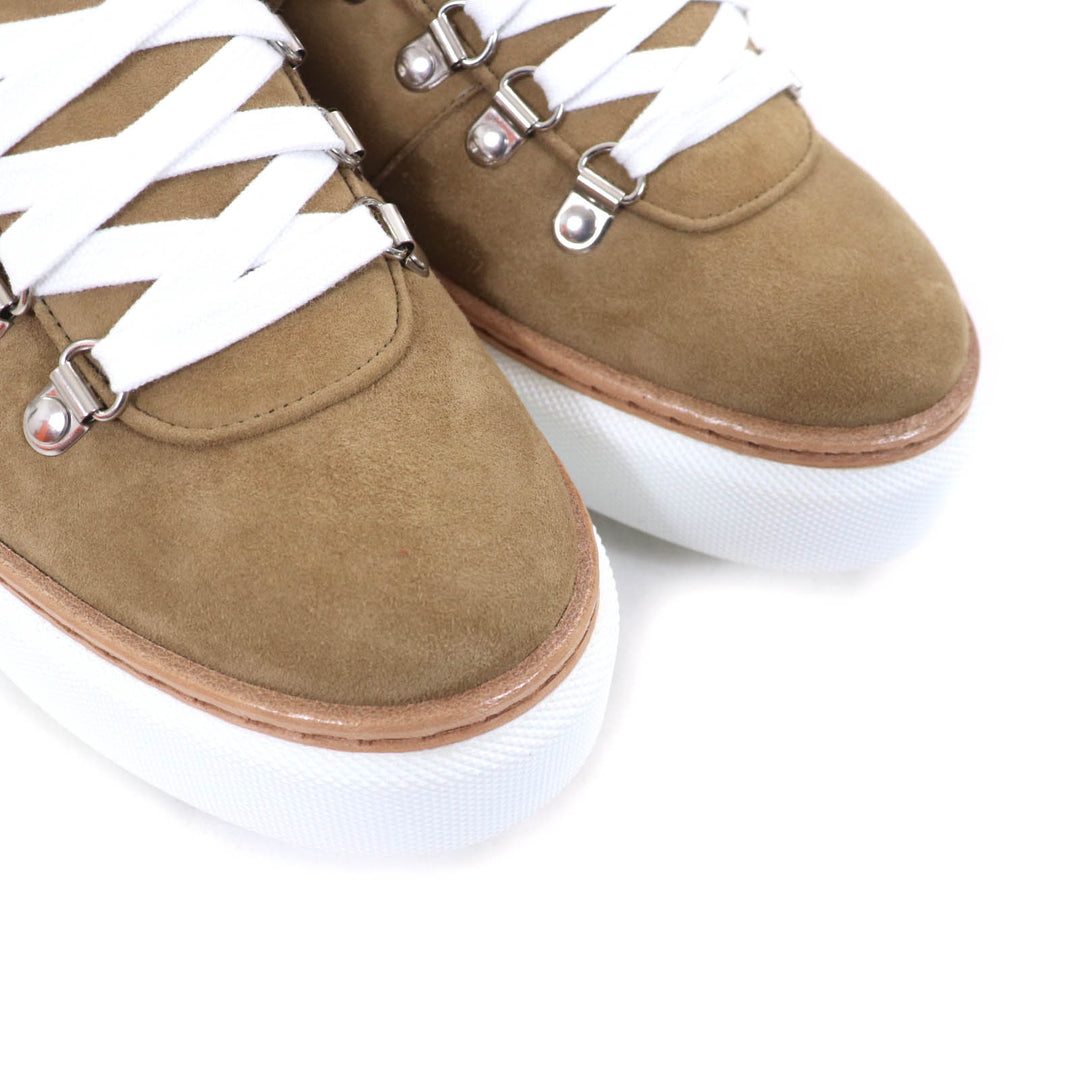 Pristine HERMES High cut sneakers Flocon Brown Suede leather Women 37.5