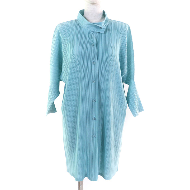 Excellent PLEATS PLEASE one piece 3/4 sleeve shirt Light blue polyester Women 3