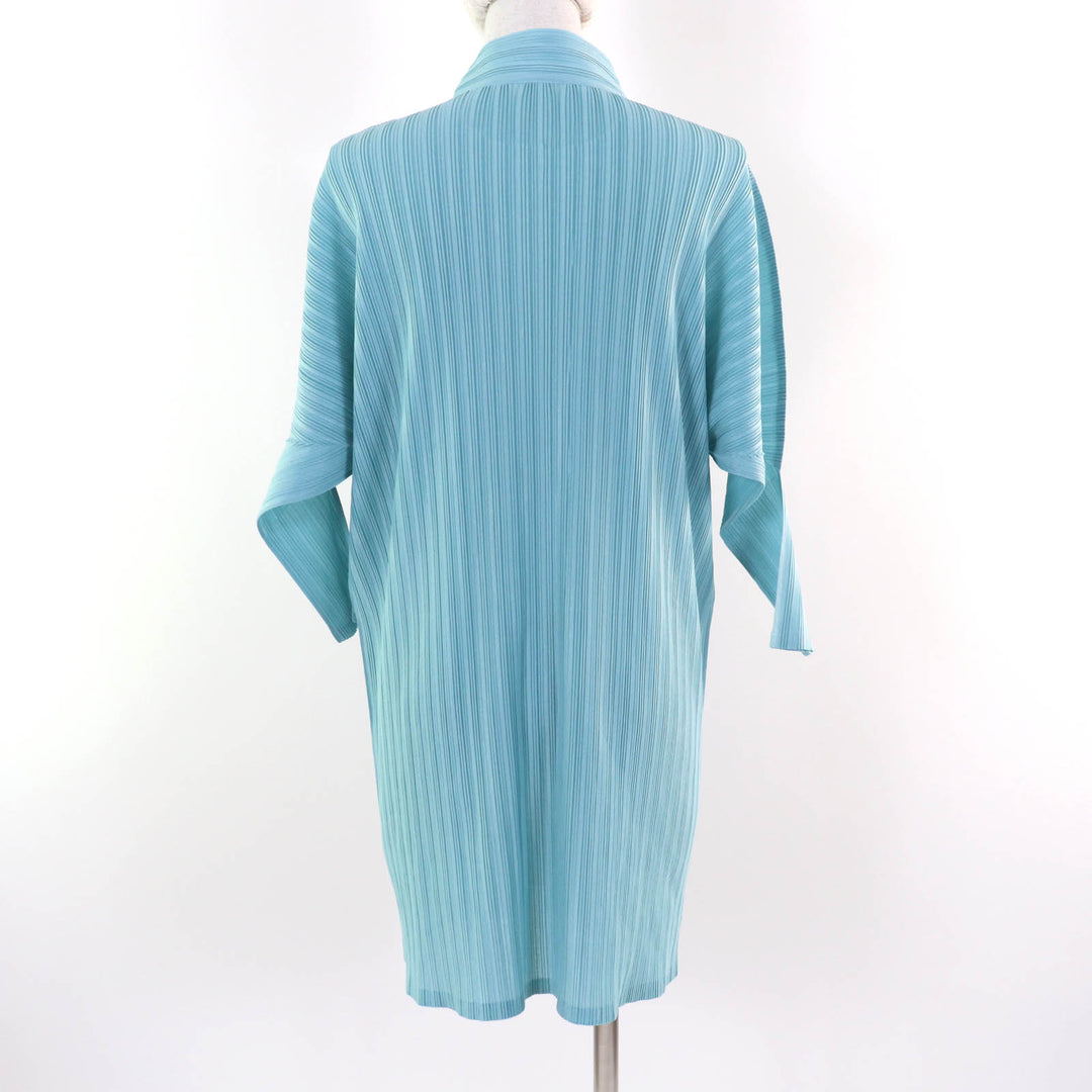 Excellent PLEATS PLEASE one piece 3/4 sleeve shirt Light blue polyester Women 3