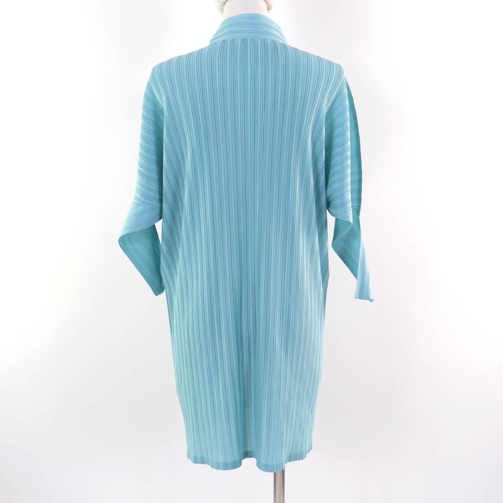 Excellent PLEATS PLEASE one piece 3/4 sleeve shirt Light blue polyester Women 3