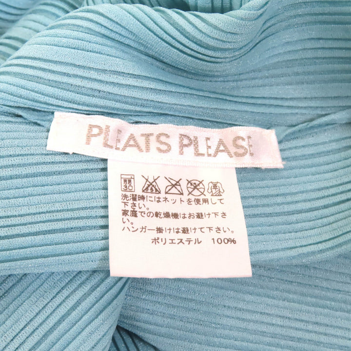Excellent PLEATS PLEASE one piece 3/4 sleeve shirt Light blue polyester Women 3
