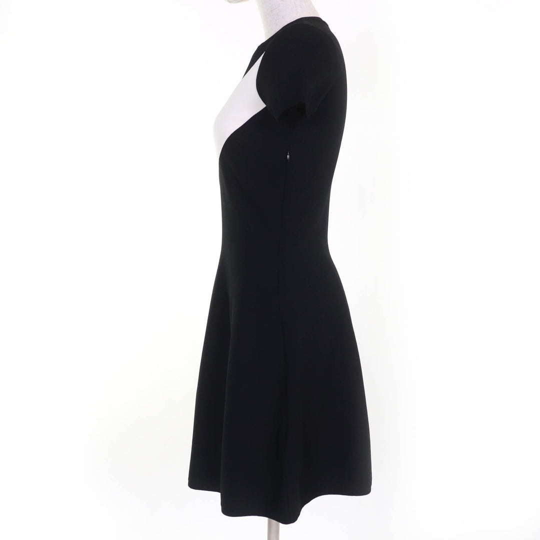 Excellent VALENTINO one piece V logo design knit dress black Rayon Women S
