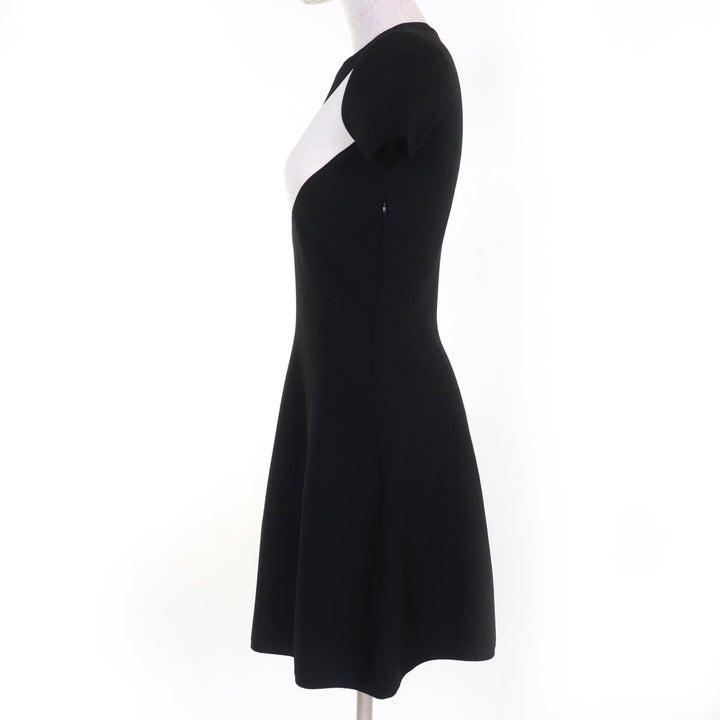 Excellent VALENTINO one piece V logo design knit dress black Rayon Women S