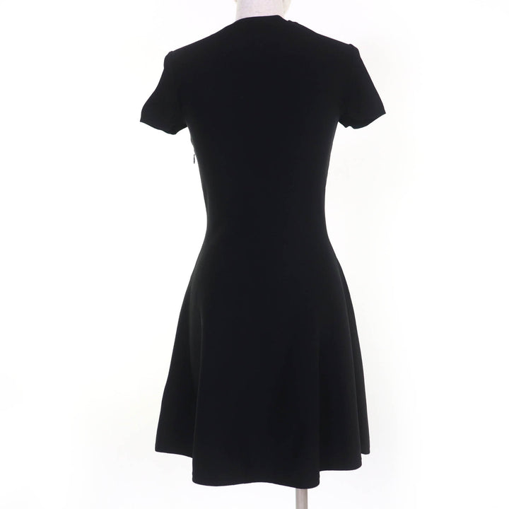 Excellent VALENTINO one piece V logo design knit dress black Rayon Women S