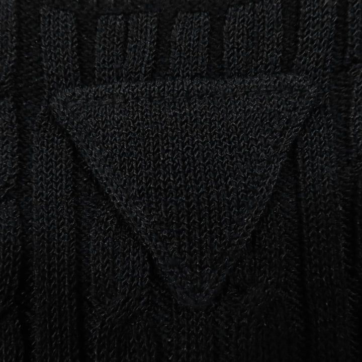 Great PRADA one piece Knit dress with trial patch black Rayon Women 36 23937