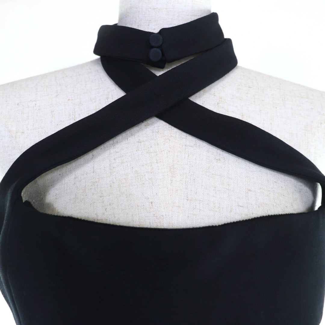 Great Christian Dior one piece Silk-blend halter-neck mini dress 40 221R39A1166