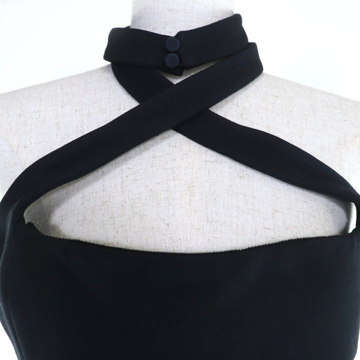 Great Christian Dior one piece Silk-blend halter-neck mini dress 40 221R39A1166