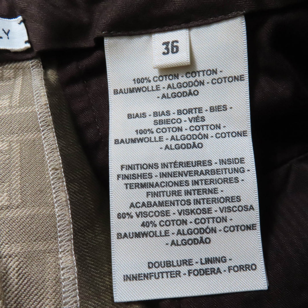 Great HERMES Shorts H design mosaic jacquard piping Brown cotton Women 36