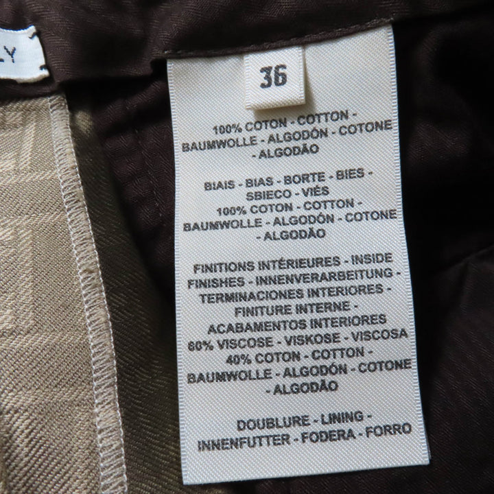 Great HERMES Shorts H design mosaic jacquard piping Brown cotton Women 36
