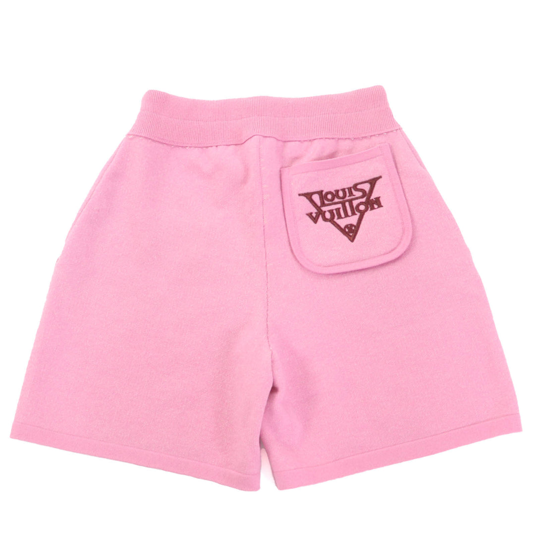 LOUIS VUITTON Shorts Pocket logo embroidery pink cashmere Women XS