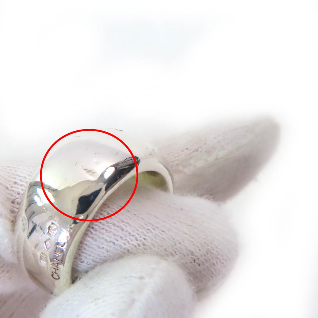 Great CHANEL Ring Logo engraved wide ring accessories Silver SV925 Women
