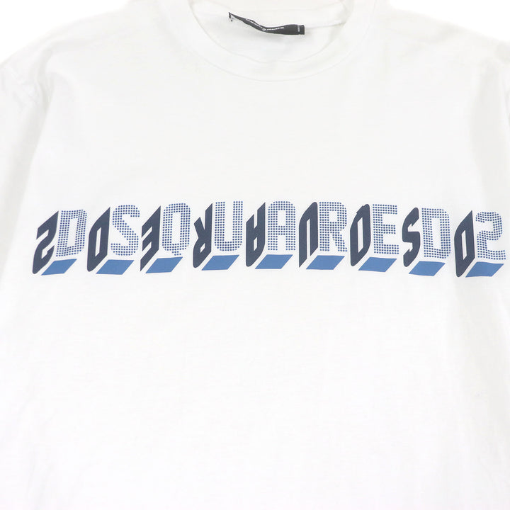 Great DSQUARED2 Short sleeve T-shirt Logo print crew neck T-shirt white