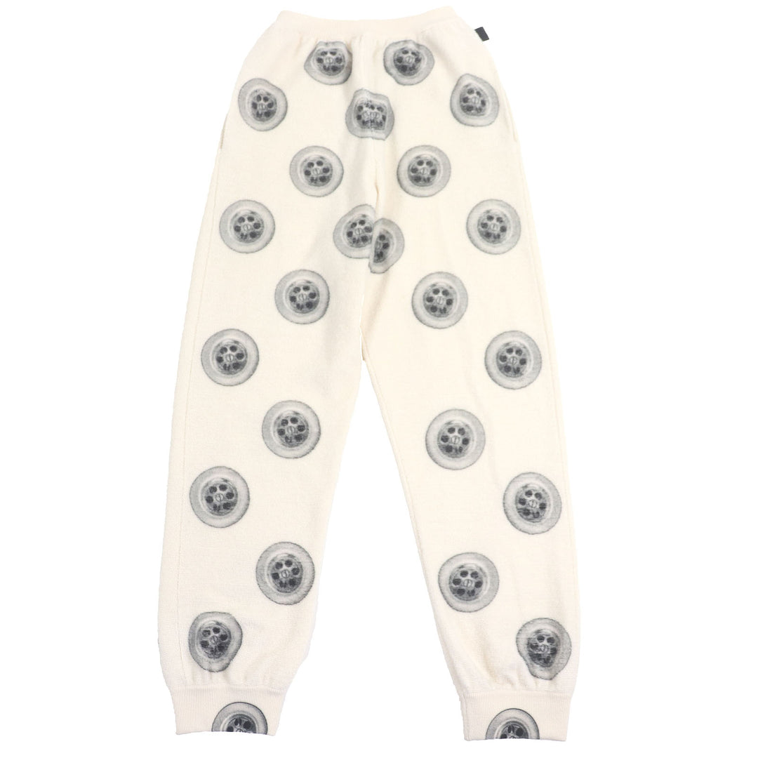 Excellent LOEWE Pants Button Pattern Anagram Leather Patch Terry Jogger