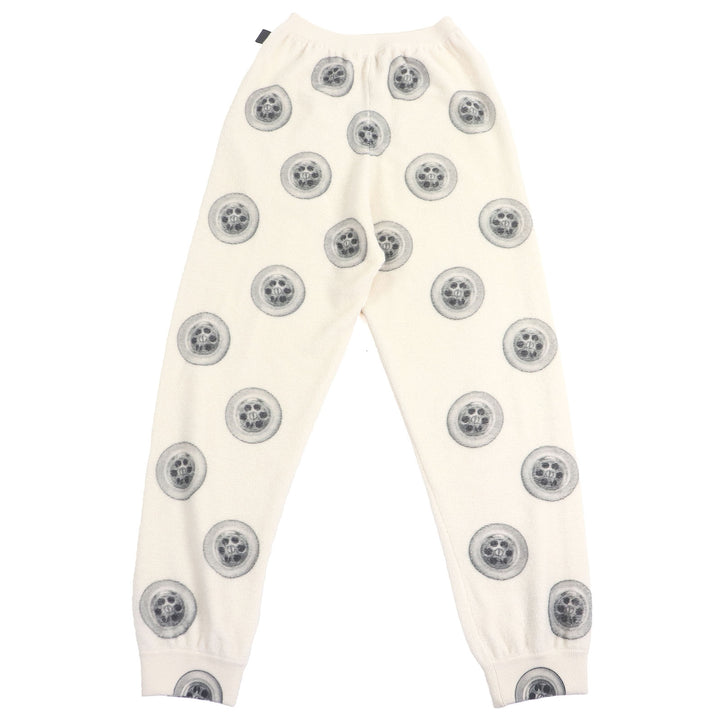 Excellent LOEWE Pants Button Pattern Anagram Leather Patch Terry Jogger