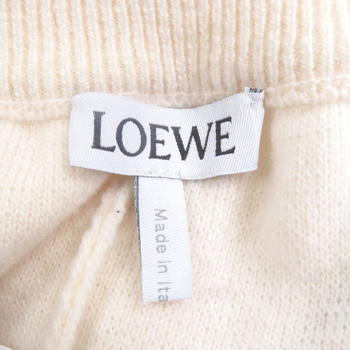 Excellent LOEWE Pants Button Pattern Anagram Leather Patch Terry Jogger