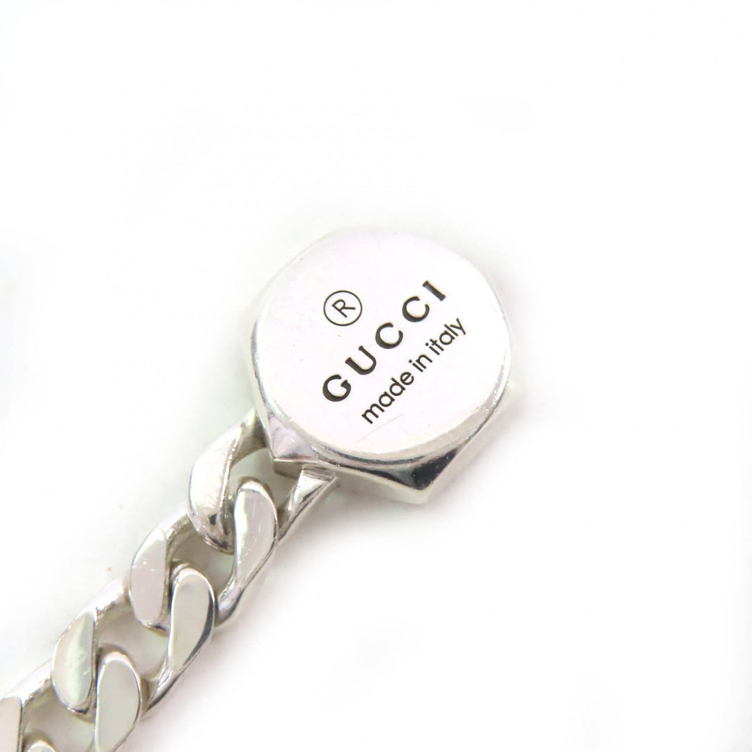 Great GUCCI bracelet Trademark Bure Rubbed T logo bangle Silver AG925 16 779173