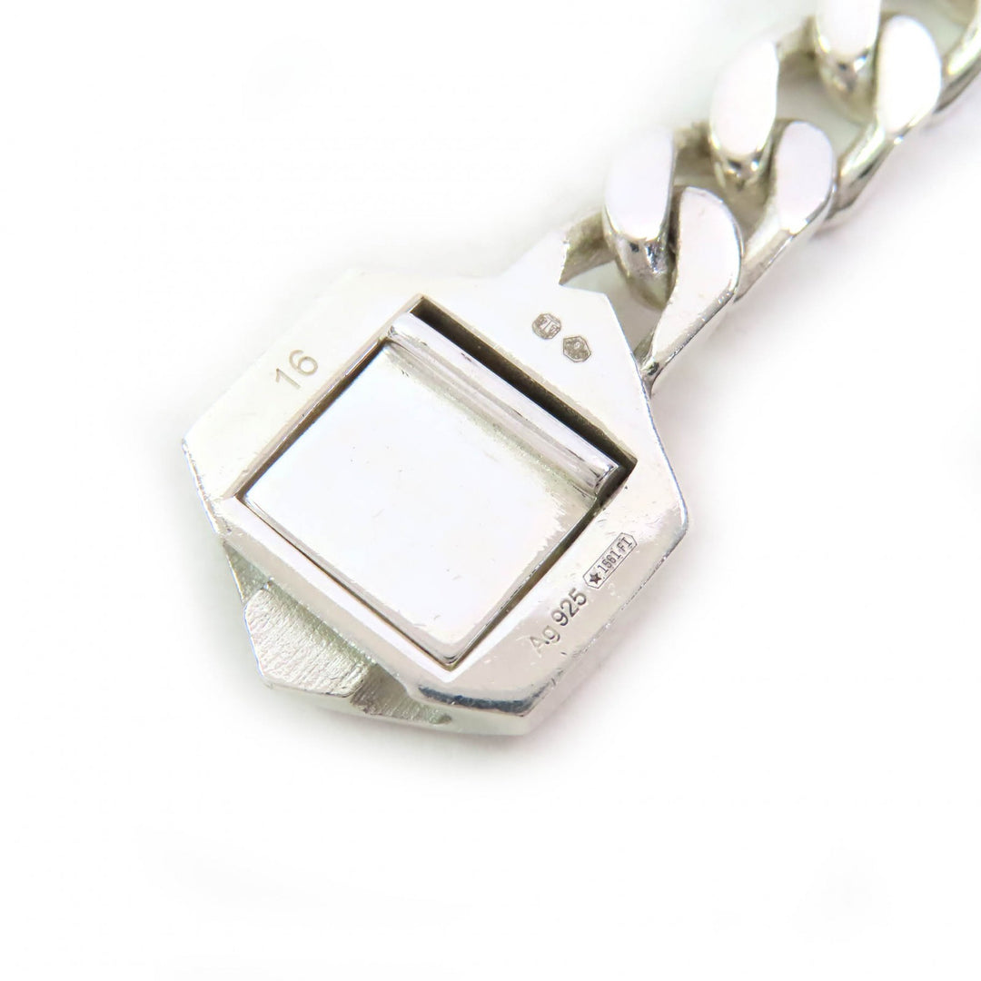 Great GUCCI bracelet Trademark Bure Rubbed T logo bangle Silver AG925 16 779173