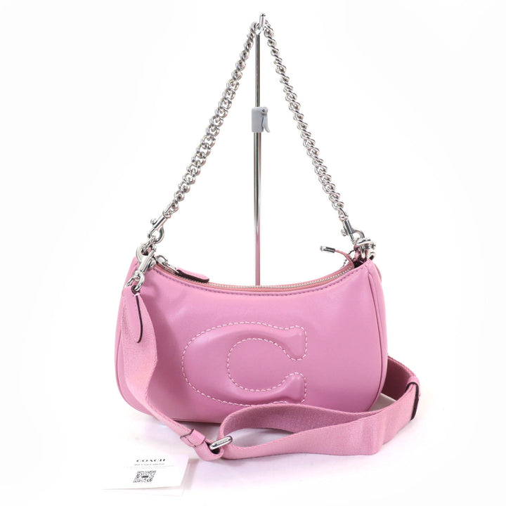Excellent COACH Shoulder Bag Signature Quilted Terri Leather 2-Way Handbag Women CJ608